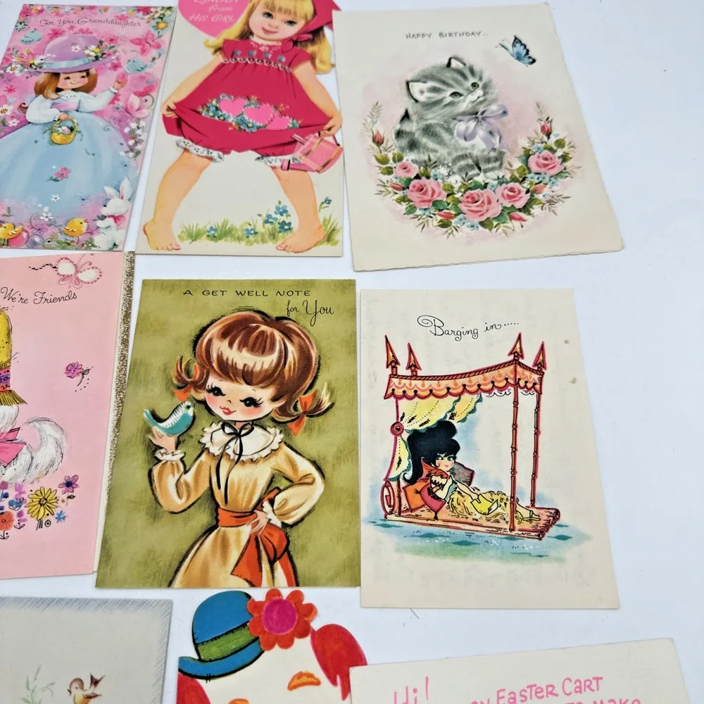 Vintage Mixed Lot Of 27 Greeting/Note Cards Used